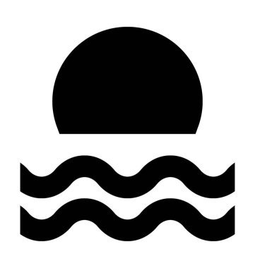 Sunset Beach düz vektör simgesi 