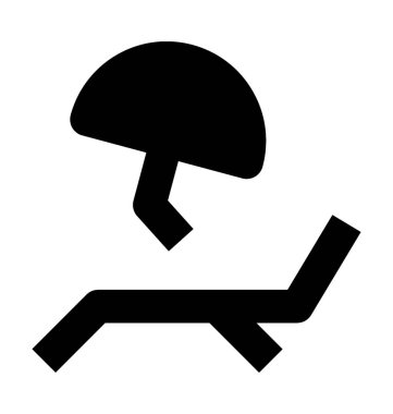 Güneşlenmek düz vektör simgesi 