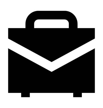 evrak çantası düz vektör simgesi 