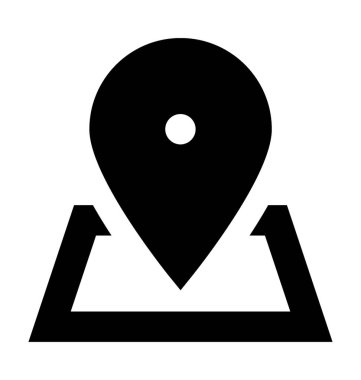 harita pin düz vektör simgesi 