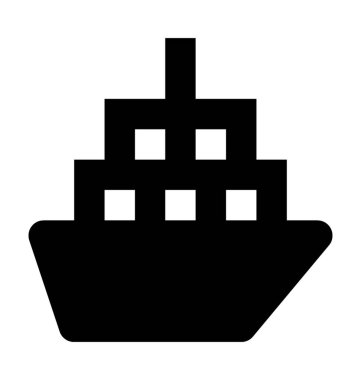 Gemi Düz Vektör Simgesi 