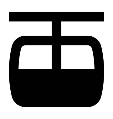 Chairlift düz vektör simgesi 