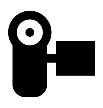 Video kamera düz vektör simgesi 