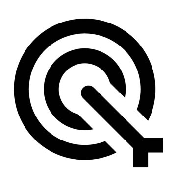 Dart tahtası düz vektör simgesi