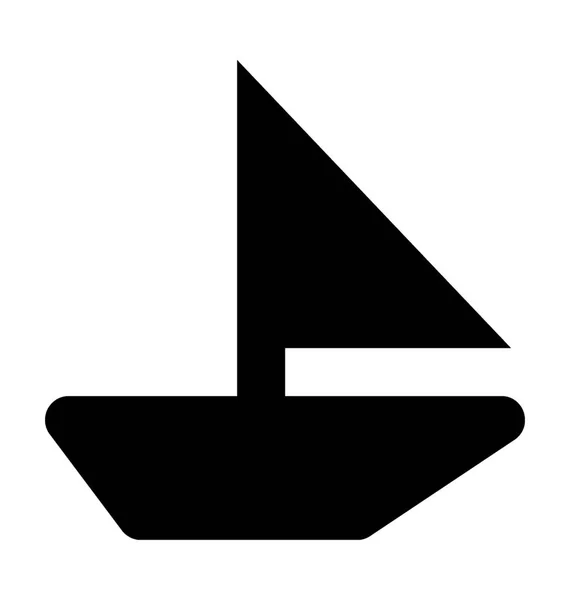 Segelboot Flache Vektorsymbol — Stockvektor