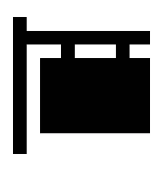 Hängende Tafel Flache Vektorsymbol — Stockvektor