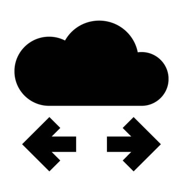 Bulut paylaşımı düz vektör simgesi 