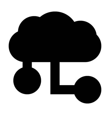 Bulut paylaşımı düz vektör simgesi 
