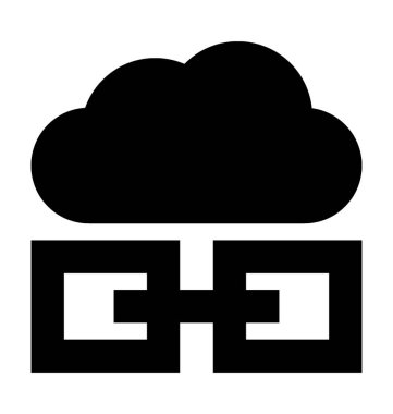 Bulut bağlantı düz vektör simgesi 