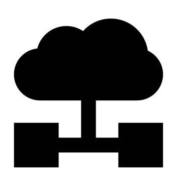 Bulut ağ düz vektör simgesi 