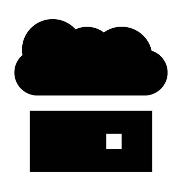 Bulut ağ düz vektör simgesi 