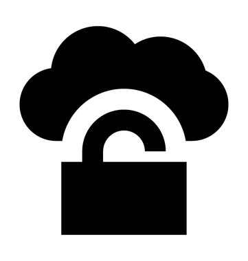 Bulut güvenlik düz vektör simgesi 