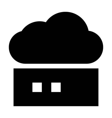 Veri bulut düz vektör simgesi 