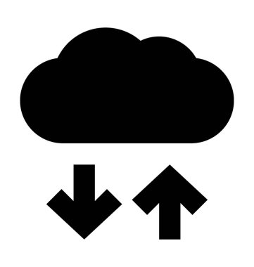 Bulut hesaplama düz vektör simgesi 