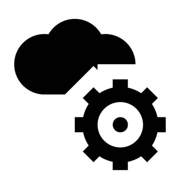 Bulut ayarları düz vektör simgesi 
