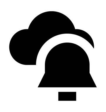 Bulut bildirim düz vektör simgesi 