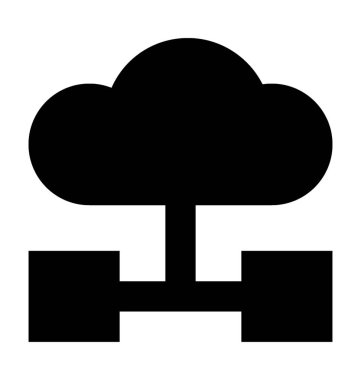 Bulut ağ düz vektör simgesi 