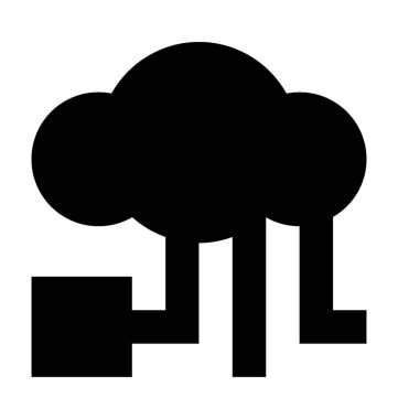 Bulut paylaşımı düz vektör simgesi 