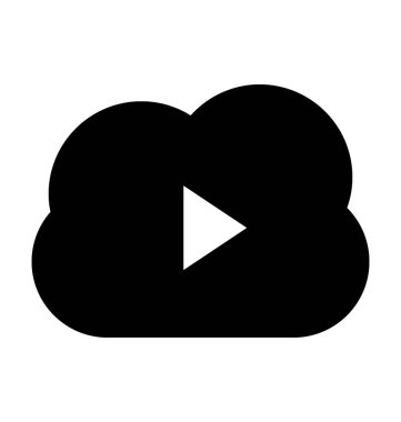 Bulut ortam düz vektör simgesi 