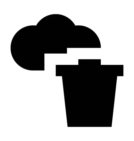 Cloud Koš Plochý Vektorové Ikony — Stockový vektor