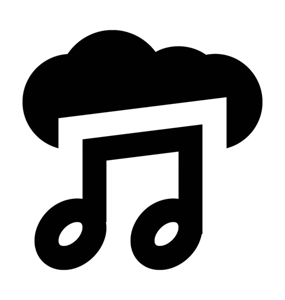 Cloud Music Flat Icône Vectorielle — Image vectorielle