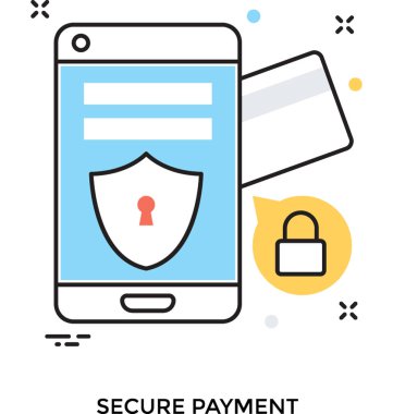 Güvenli ödeme renkli vektör simgesi