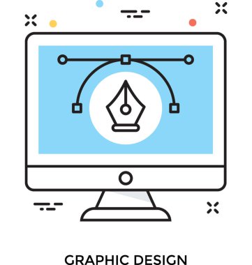 Grafik Tasarım renkli vektör simgesi