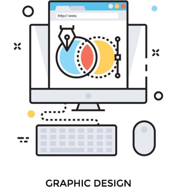 Grafik Tasarım renkli vektör simgesi