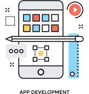 Mobil geliştirme renkli vektör simgesi