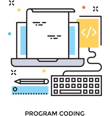 Programlama renkli vektör simgesi