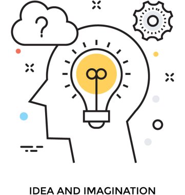 Fikir renkli vektör simgesi