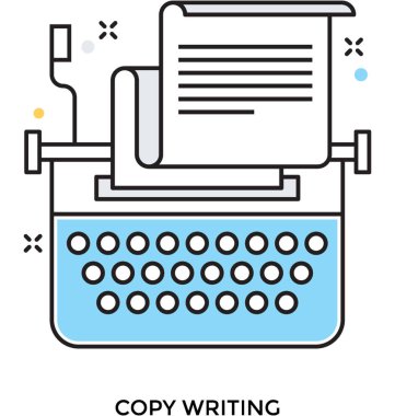 Daktilo düz vektör simgesi