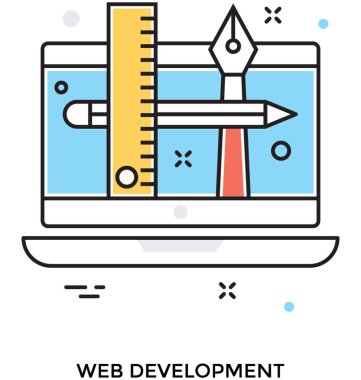 Web geliştirme düz vektör simgesi