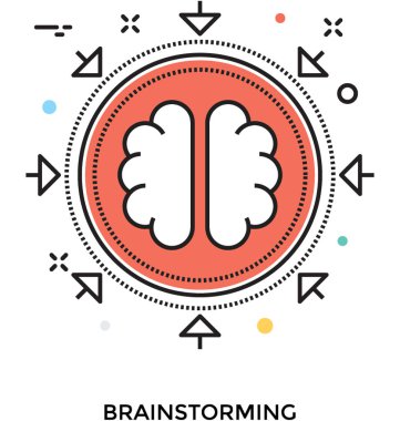 Beyin fırtınası düz vektör simgesi