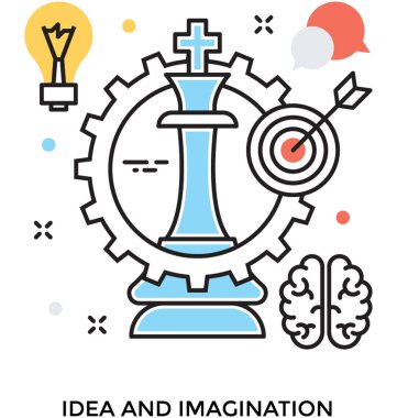 Strateji düz vektör simgesi