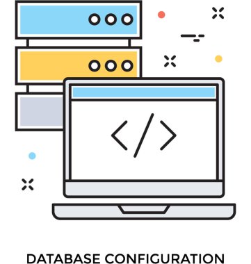 Veritabanı renkli vektör simgesi