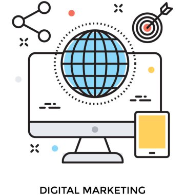 Pazarlama renkli vektör simgesi