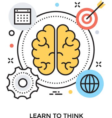 Beyin fırtınası renkli vektör simgesi