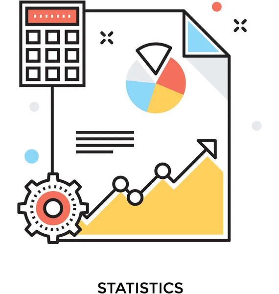 Statistika Plochá Vektorová Ikona — Stockový vektor