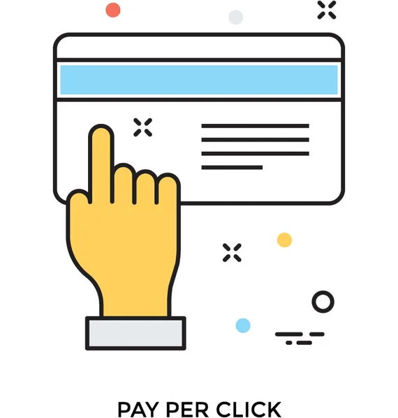 Pagar Por Clic Icono Vector Plano — Archivo Imágenes Vectoriales