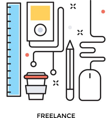 Freelancing renkli vektör simgesi 