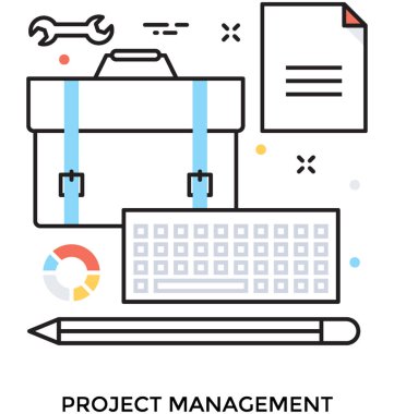 Proje Yönetimi renkli vektör simgesi 