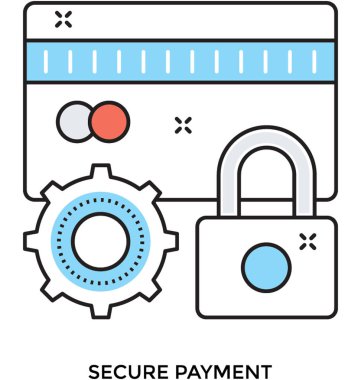 Güvenli ödeme renkli vektör simgesi 