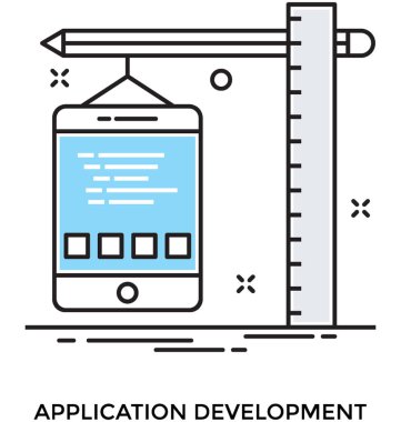 Mobil geliştirme renkli vektör simgesi 