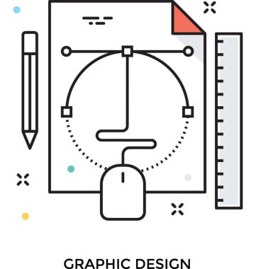 Grafik Tasarım renkli vektör simgesi 