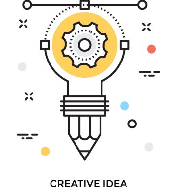 Yaratıcı bir fikir renkli vektör simgesi 
