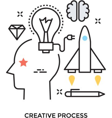 Yaratıcılık renkli vektör simgesi 