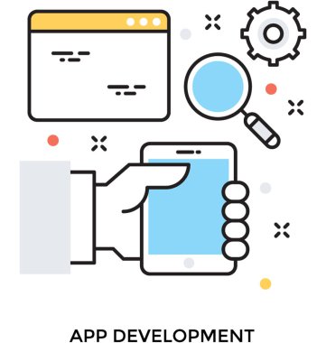 App geliştirme renkli vektör simgesi 