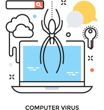 Bilgisayar virüsü renkli vektör simgesi 