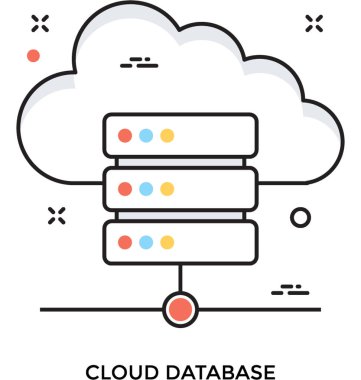 Bulut sunucu renkli vektör simgesi 